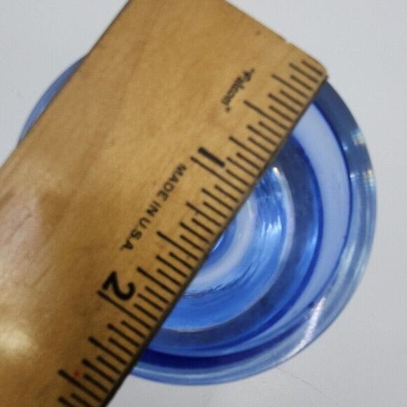 Set Of 4 Crate and Barrel Diva Votive Cobalt Blue Art Glass Candle Holder Poland - Picture 8 of 9